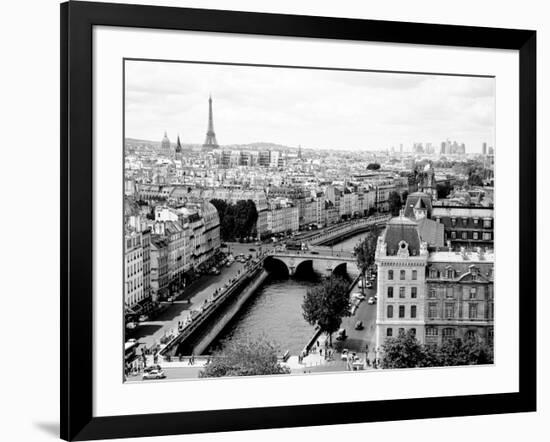 View of Paris and Seine river-Vadim Ratsenskiy-Framed Art Print