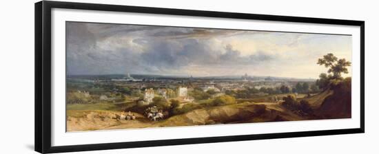 View of Paris from Montmartre, 1829 (Oil on Canvas)-George Arnald-Framed Giclee Print