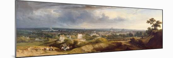 View of Paris from Montmartre, 1829 (Oil on Canvas)-George Arnald-Mounted Giclee Print