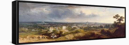 View of Paris from Montmartre, 1829 (Oil on Canvas)-George Arnald-Framed Stretched Canvas