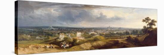 View of Paris from Montmartre, 1829 (Oil on Canvas)-George Arnald-Stretched Canvas