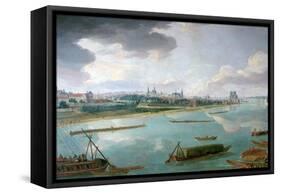 View of Paris from the Quai De La Rapee-Pierre-Denis Martin-Framed Stretched Canvas