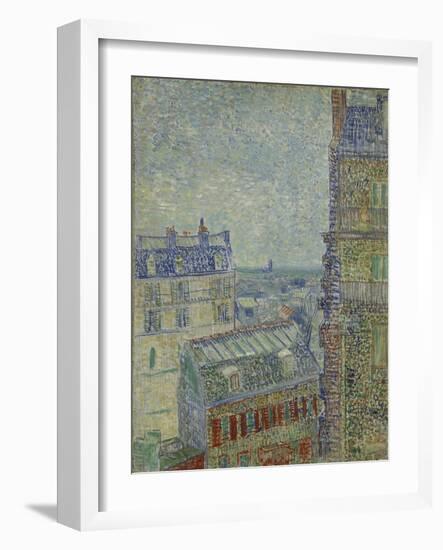 View of Paris from Theo's apartment in the rue Lepic, 1887 by Vincent Van Gogh-Vincent van Gogh-Framed Giclee Print