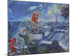 View of Paris-Marc Chagall-Mounted Art Print