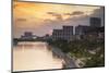 View of Park and Ben Ngde River at Sunset, Ho Chi Minh City, Vietnam, Indochina-Ian Trower-Mounted Photographic Print