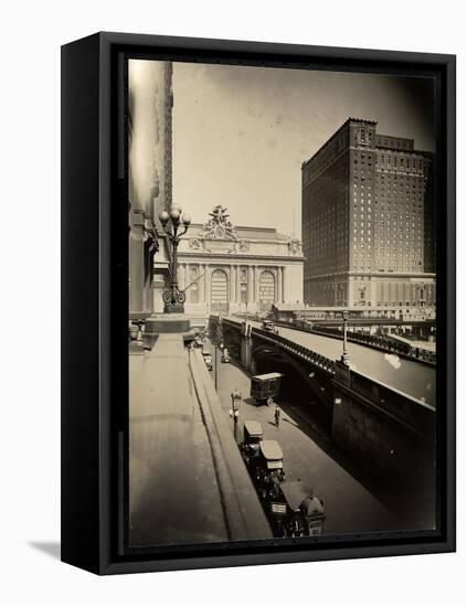 View of Park Avenue and 42nd Street, 1920-Byron Company-Framed Stretched Canvas