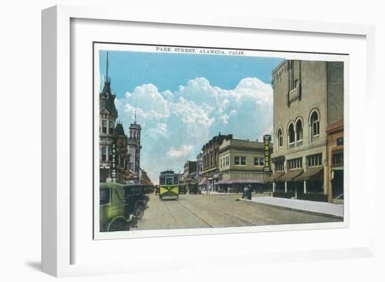 View of Park Street - Alameda, CA-Lantern Press-Framed Art Print