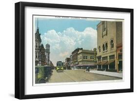 View of Park Street, Street Car - Alameda, CA-Lantern Press-Framed Art Print