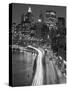 View of Parkway, East River with Lower Manhattan Skyline in Distance, Brooklyn, New York, Usa-Paul Souders-Stretched Canvas