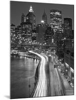 View of Parkway, East River with Lower Manhattan Skyline in Distance, Brooklyn, New York, Usa-Paul Souders-Mounted Photographic Print