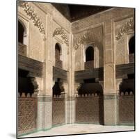 View of Part of Cloister and Courtyard of Bou Inania Madrasa, Fes, Morocco-null-Mounted Photographic Print