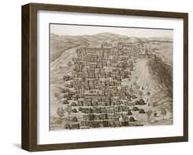 View of Part of the Town of Timbuktu from a Hill, Illustration from 'Journal D'un Voyage a Tombouct-Rene Caillie-Framed Giclee Print