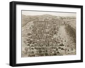 View of Part of the Town of Timbuktu from a Hill, Illustration from 'Journal D'un Voyage a Tombouct-Rene Caillie-Framed Giclee Print