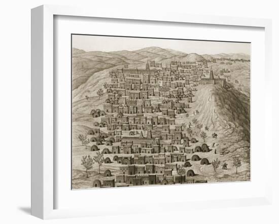 View of Part of the Town of Timbuktu from a Hill, Illustration from 'Journal D'un Voyage a Tombouct-Rene Caillie-Framed Giclee Print