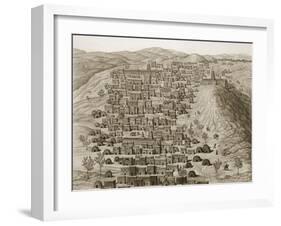 View of Part of the Town of Timbuktu from a Hill, Illustration from 'Journal D'un Voyage a Tombouct-Rene Caillie-Framed Giclee Print