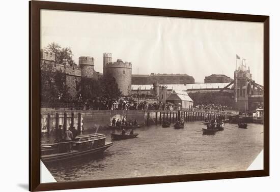 View of Part of Tower Bridge from the River Thames, London, 1894-null-Framed Photographic Print