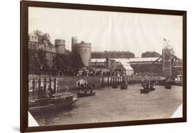 View of Part of Tower Bridge from the River Thames, London, 1894-null-Framed Photographic Print