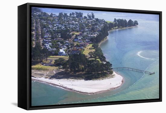 View of Pauanui, Tairua, Coromandel Peninsula, Waikato, North Island, New Zealand, Pacific-Ian-Framed Stretched Canvas