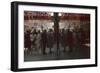 View of Pedestrians Reflected in the Glass of the Hotel York on 7th Ave, New York, New York, 1960-Walter Sanders-Framed Photographic Print