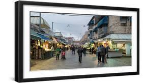 View of people in market, Mahane Yehuda Market, Jerusalem, Israel-null-Framed Photographic Print