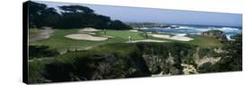 View of People Playing Golf at a Golf Course, Cypress Point Club, Pebble Beach, California, USA-null-Stretched Canvas