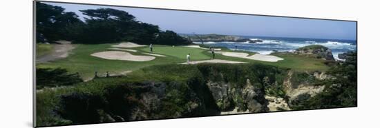 View of People Playing Golf at a Golf Course, Cypress Point Club, Pebble Beach, California, USA-null-Mounted Photographic Print