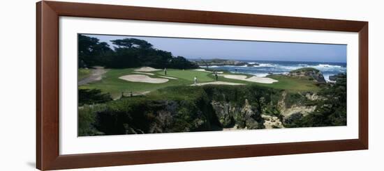 View of People Playing Golf at a Golf Course, Cypress Point Club, Pebble Beach, California, USA-null-Framed Photographic Print