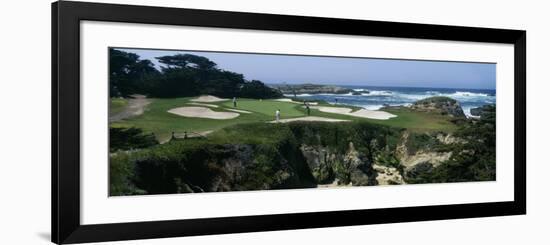 View of People Playing Golf at a Golf Course, Cypress Point Club, Pebble Beach, California, USA-null-Framed Photographic Print