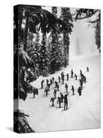 View of People Skiing at Steven's Pass-Ralph Crane-Stretched Canvas