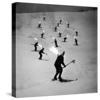 View of People Skiing at Steven's Pass-Ralph Crane-Stretched Canvas