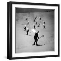 View of People Skiing at Steven's Pass-Ralph Crane-Framed Photographic Print