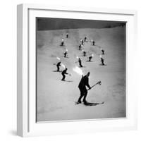 View of People Skiing at Steven's Pass-Ralph Crane-Framed Photographic Print