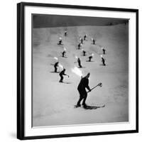 View of People Skiing at Steven's Pass-Ralph Crane-Framed Photographic Print