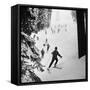 View of People Skiing at Steven's Pass-Ralph Crane-Framed Stretched Canvas