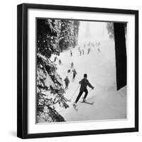 View of People Skiing at Steven's Pass-Ralph Crane-Framed Photographic Print