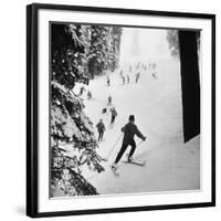 View of People Skiing at Steven's Pass-Ralph Crane-Framed Photographic Print