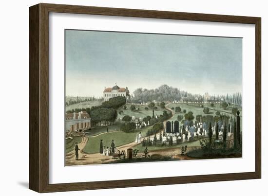 View of Pere Lachaise Cemetery from the Entrance, 1815-Pierre Courvoisier-Framed Giclee Print