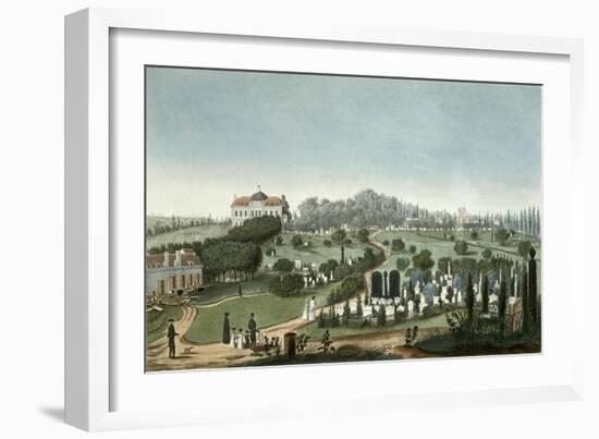 View of Pere Lachaise Cemetery from the Entrance, 1815-Pierre Courvoisier-Framed Giclee Print