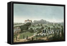 View of Pere Lachaise Cemetery from the Entrance, 1815-Pierre Courvoisier-Framed Stretched Canvas