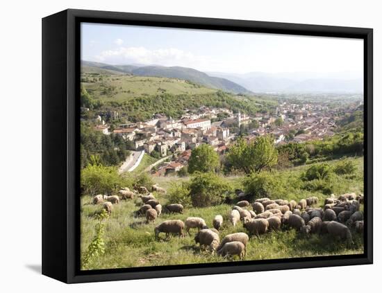 View of Pescina, Abruzzi, Italy, Europe-Oliviero Olivieri-Framed Stretched Canvas