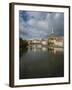 View of Petrikirche from Fussgangerbrucke on Trave Canal-Guido Cozzi-Framed Photographic Print