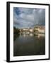 View of Petrikirche from Fussgangerbrucke on Trave Canal-Guido Cozzi-Framed Photographic Print