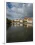 View of Petrikirche from Fussgangerbrucke on Trave Canal-Guido Cozzi-Framed Photographic Print