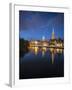 View of Petrikirche from Fussgangerbrucke on Trave Canal-Guido Cozzi-Framed Photographic Print