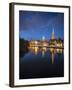 View of Petrikirche from Fussgangerbrucke on Trave Canal-Guido Cozzi-Framed Photographic Print