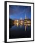 View of Petrikirche from Fussgangerbrucke on Trave Canal-Guido Cozzi-Framed Photographic Print