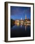 View of Petrikirche from Fussgangerbrucke on Trave Canal-Guido Cozzi-Framed Photographic Print