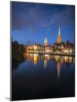 View of Petrikirche from Fussgangerbrucke on Trave Canal-Guido Cozzi-Mounted Photographic Print