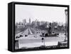 View of Philadelphia from Art Museum Steps-null-Framed Stretched Canvas