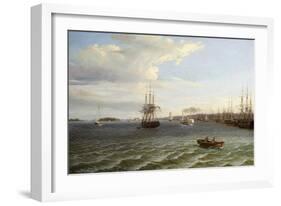 View of Philadelphia, Looking South on the Delaware River-Thomas Birch-Framed Premium Giclee Print